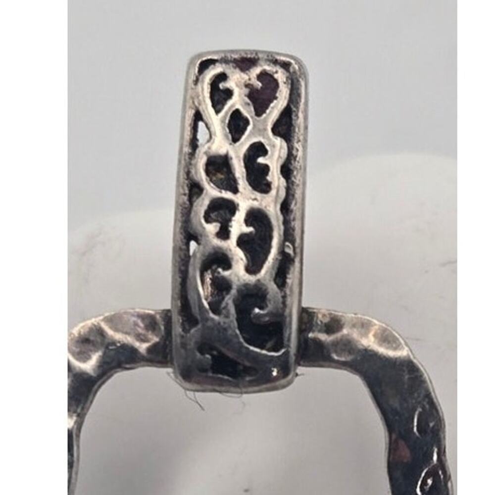 Turkey 925 Silver Handmade Hammered Ladies Earrings - Picture 3 of 8